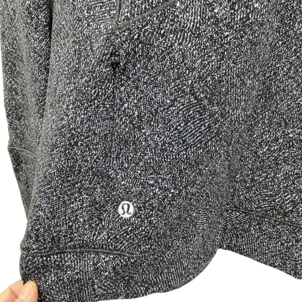 Lululemon Cypress Kiss Long Sleeve Size 10 Fusion Jacquard Black Violet Viola